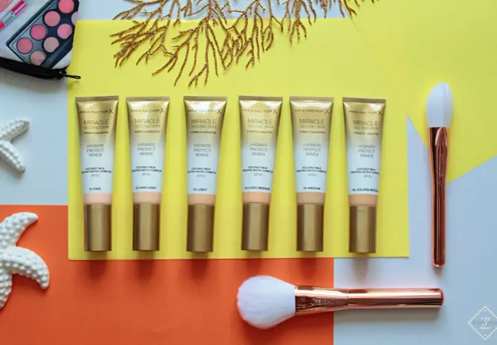 Siedem odcieni podkładu Max Factor Miracle Second Skin. Zastanawiasz się, ile trzymać second skin? Ten podkład zapewnia nawilżenie, ochronę i odnowę.