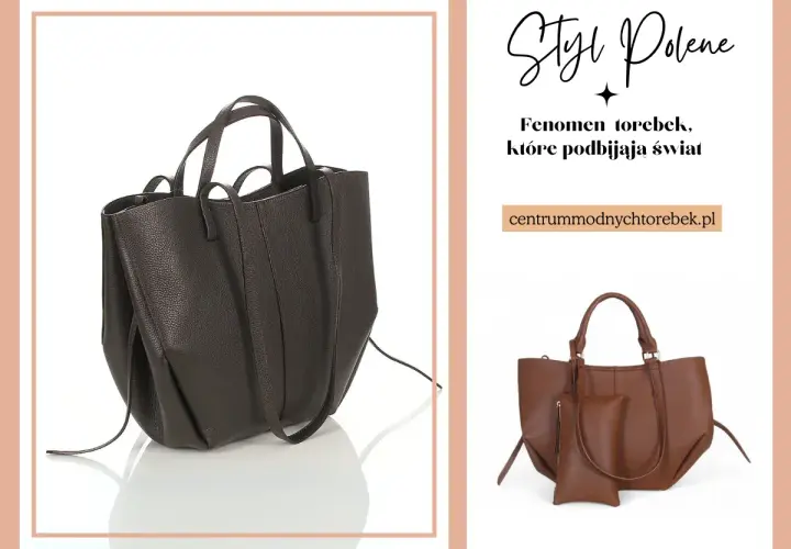 Eleganckie włoskie marki torebek, które podbijają świat. Brązowa shopperka i mniejsza torebka na ramię.