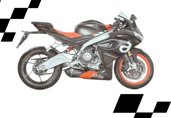 La Aprilia RS 660 motor es una moto deportiva negra y roja con detalles plateados. Su diseño aerodinámico y su potente motor la hacen ideal para la velocidad.