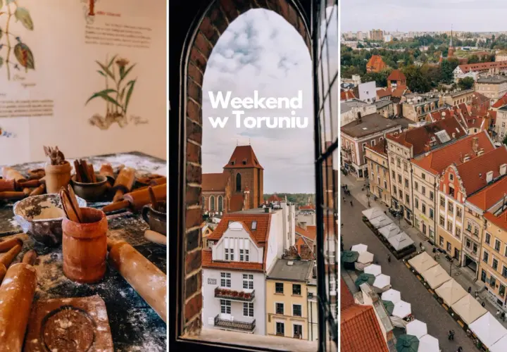 Toruń: widok na starówkę, kościół i przygotowania do pieczenia pierników.