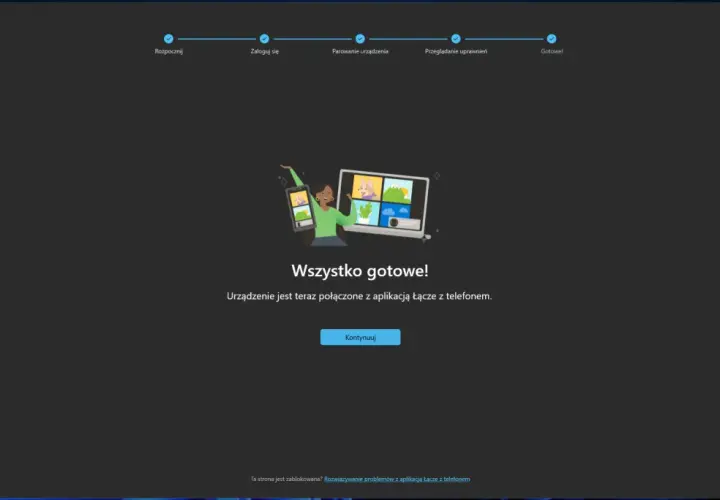 Ukończono parowanie urządzenia z aplikacją Łącze z telefonem w systemie Windows. Teraz możesz cieszyć się pełną integracją.