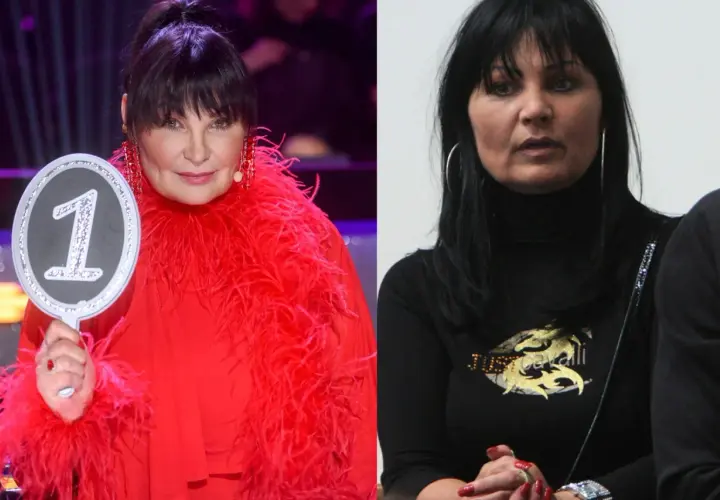 Iwona Pawłowicz w czerwonej kreacji z piórami i tabliczką "1" oraz w czarnej bluzce. Ile lat ma Iwona Pawłowicz?