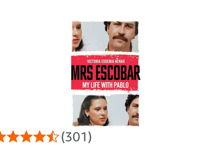 Okładka książki "Mrs Escobar" z wizerunkami Marii Victorii Henao i Pabla Escobara.