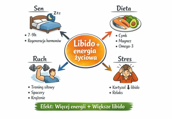 Jak zwiększyć libido? Dbaj o sen, dietę, ruch i redukuj stres. Efekt: więcej energii i większe libido.