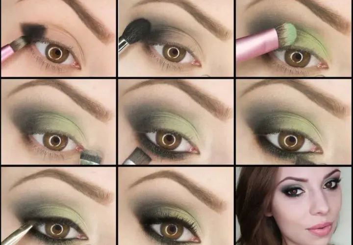 Tutorial trucco: come applicare l'ombretto verde per un look intenso. L'ombretto verde a chi sta bene? A chi ha occhi castani, come in questo esempio.