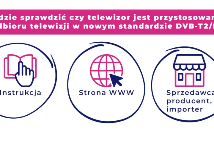 Sprawdź, czy Twój telewizor obsługuje DVB-T2/HEVC, przeglądając instrukcję, stronę WWW lub pytając sprzedawcę.