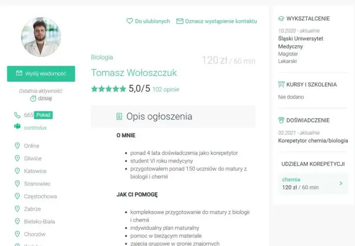 Ile kosztują korepetycje z biologii? Sprawdź ceny i uniknij przepłacania!