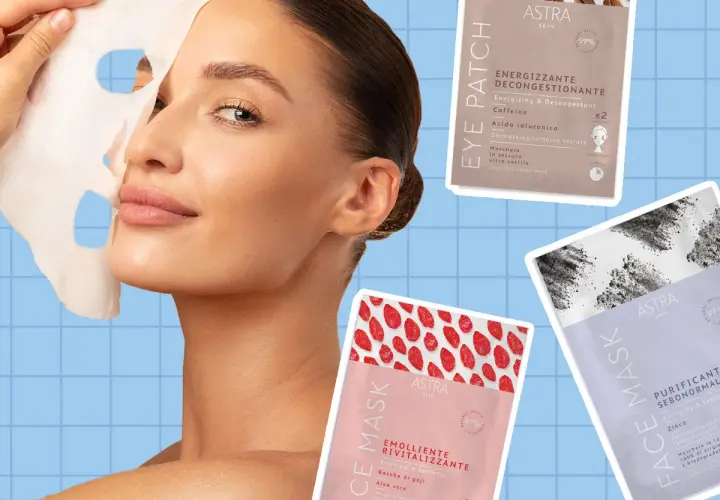 Dopo la maschera in tessuto, il viso è pronto per essere lavato. Prodotti Astra Skin per una pelle radiosa.