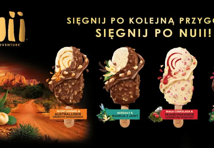 Nuii lody: koala w Australii, cztery smaki lodów: słony karmel, migdały z jawy, biała czekolada z borówkami, ciemna czekolada z jagodami.