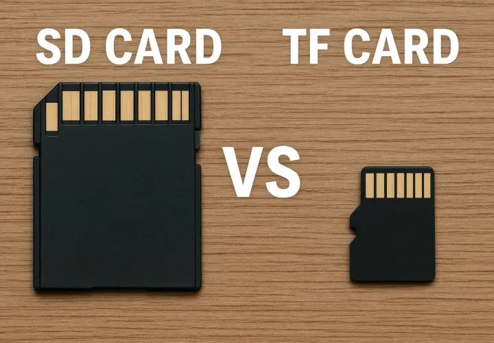 Tarjeta SD vs. tarjeta TF. La tarjeta TF es una versión más pequeña de la tarjeta SD, ideal para dispositivos compactos.