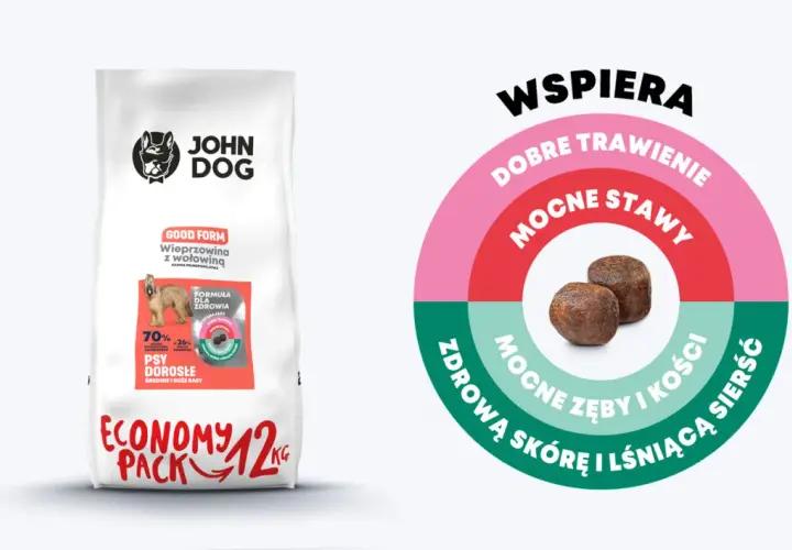Karma John Dog wieprzowina z wołowiną – idealna dla dużych psów