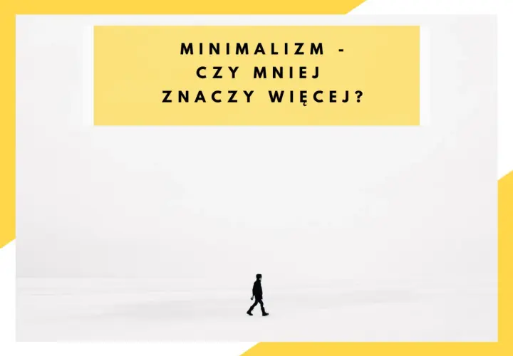 Minimalizm - czy mniej znaczy więcej? Samotna postać na pustej, białej przestrzeni.