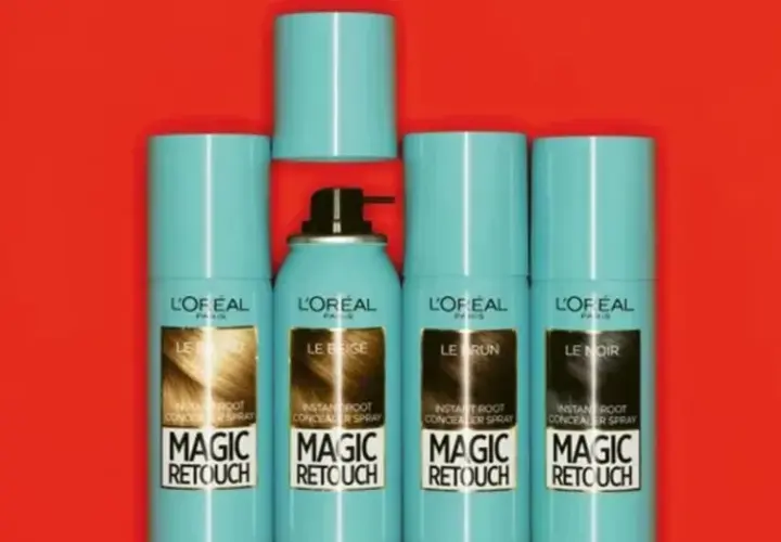 Latas de L'Oréal Magic Retouch, spray para raíces. Considera las contraindicaciones antes de usar.