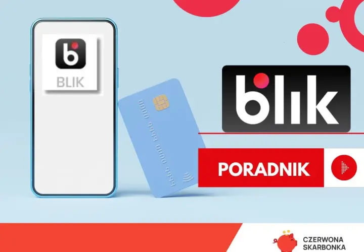 Szybki zarobek blik: telefon z ikoną Blik, karta płatnicza i napis "PORADNIK".