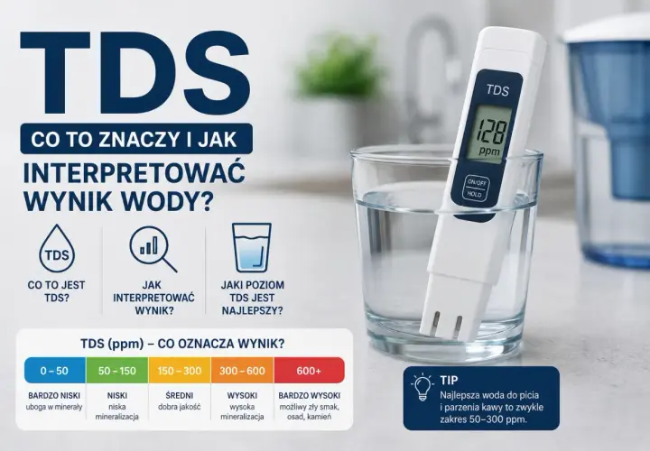 TDS co to? Miernik pokazuje 128 ppm. Dowiedz się, jak interpretować wynik TDS wody i jaki poziom jest najlepszy do picia.