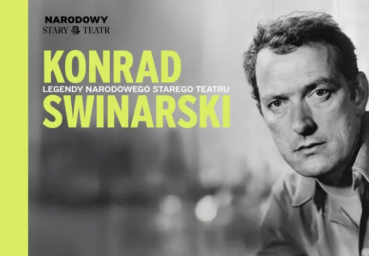 Konrad Swinarski, legenda Narodowego Starego Teatru, na portrecie.