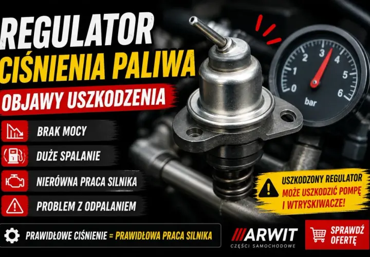 Uszkodzony regulator ciśnienia paliwa objawy: brak mocy, duże spalanie, nierówna praca silnika. Może uszkodzić pompę i wtryskiwacze.