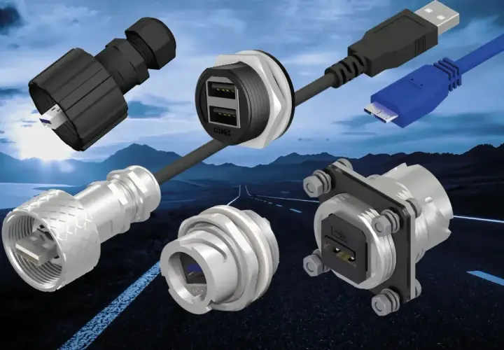 Wytrzymałe złącza USB, w tym modele o stopniu ochrony IP 67, gotowe na każde warunki.