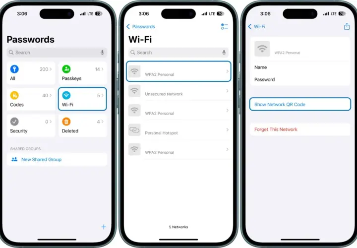 Jak udostępnić hasło Wi-Fi na iPhone? Zobacz, jak znaleźć zapisane sieci Wi-Fi i pokazać kod QR, by łatwo udostępnić hasło.