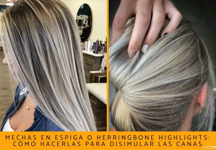 Cabello con mechas rubias y grises, ideal para una transición a las canas con mechas que aporta luz y estilo.