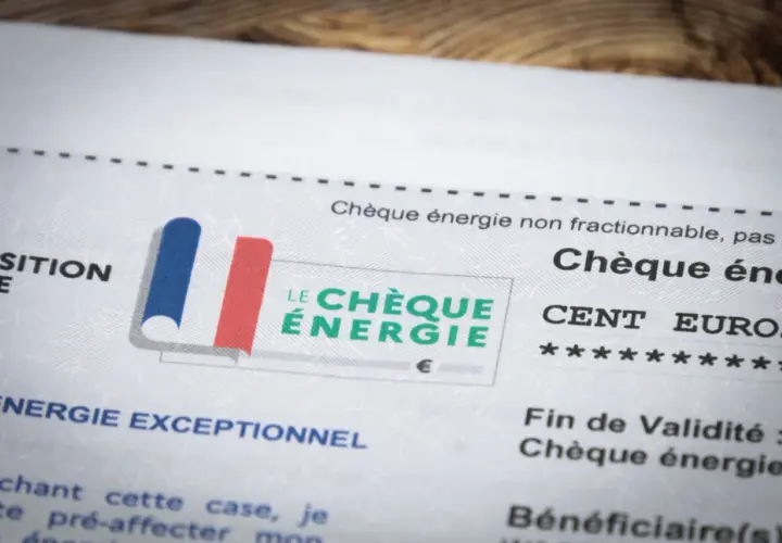 Le chèque énergie, censé aider à payer les factures, n'a pas été reçu. Le document montre le logo et le texte "Chèque énergie".