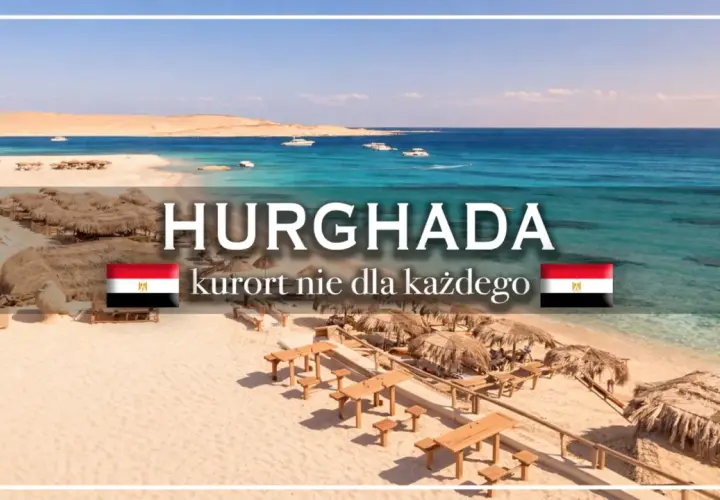 Hurghada, Egipt. Wycieczka objazdowa na rajską plażę z turkusową wodą i łodziami. Idealne miejsce na relaks.