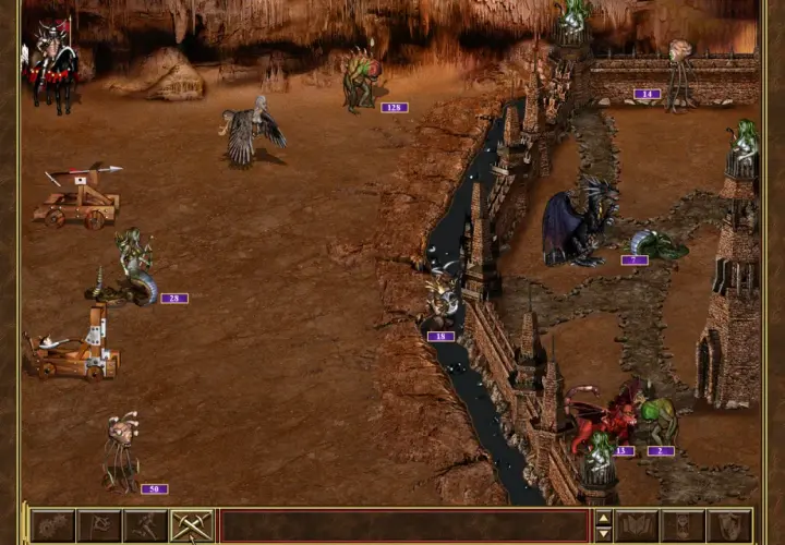 Bitwa w Heroes of Might and Magic. Rycerz na koniu, gorgona, smok i inne potwory w strategicznej grze.