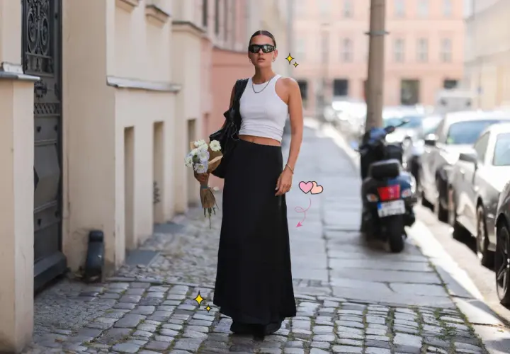 Falda negra larga casual: 20+ ideas para looks versátiles y chic