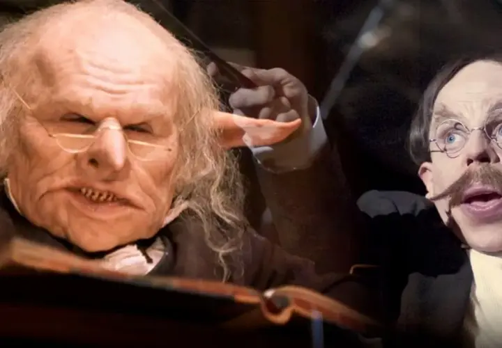 Warwick Davis jako Goblin i profesor Flitwick w świecie Harry'ego Pottera.
