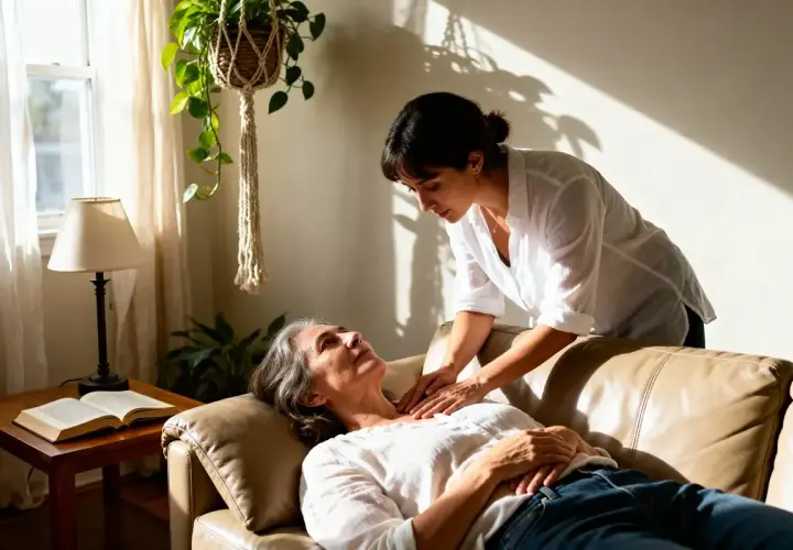 Une femme reçoit un massage de drainage lymphatique. Les effets secondaires sont rares, mais le bien-être est souvent ressenti.