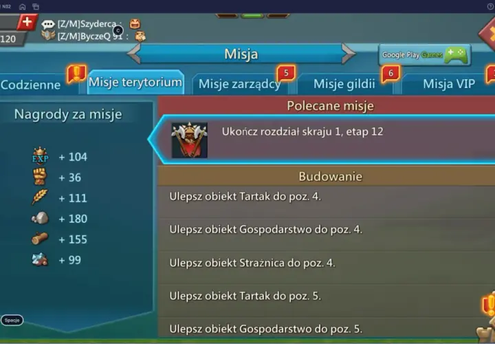 Lords Mobile poradnik: nagrody za misje, polecane zadania budowlane i ukończenie rozdziału skraju.