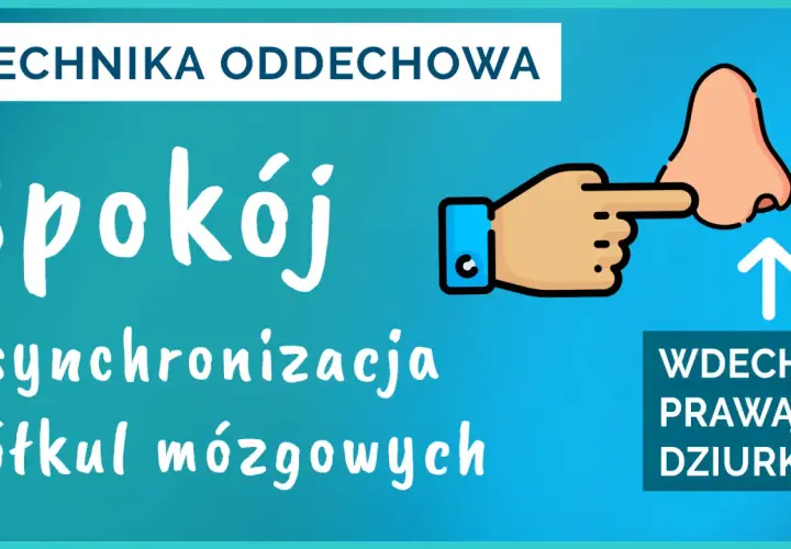 Technika oddechowa: Spokój i synchronizacja półkul mózgowych. Wdech prawą dziurką.