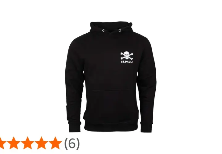 Czarna bluza z kapturem z białym symbolem Totenkopf i napisem ST.PAULI.