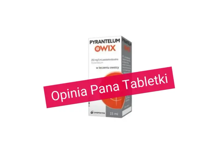 Opakowanie leku Pyrantelum Owix, który jest środkiem na odrobaczenie dla ludzi.