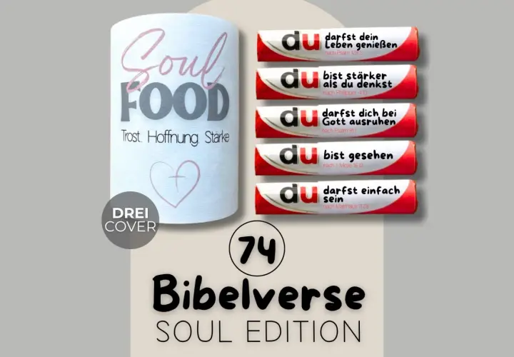 Soul Food" Buch mit Bibelversen, die Trost, Hoffnung und Stärke spenden, inspiriert von Psalm 128.