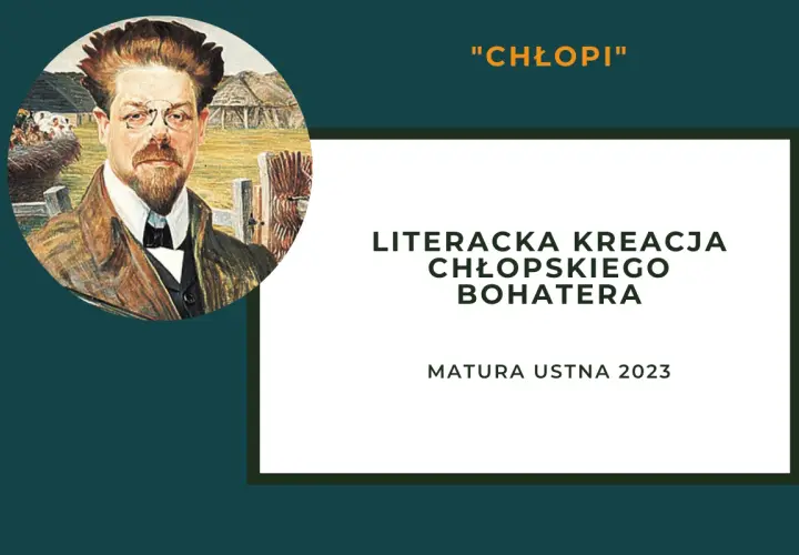 Ilustracja przedstawia portret mężczyzny w okularach na tle wiejskiego krajobrazu.
