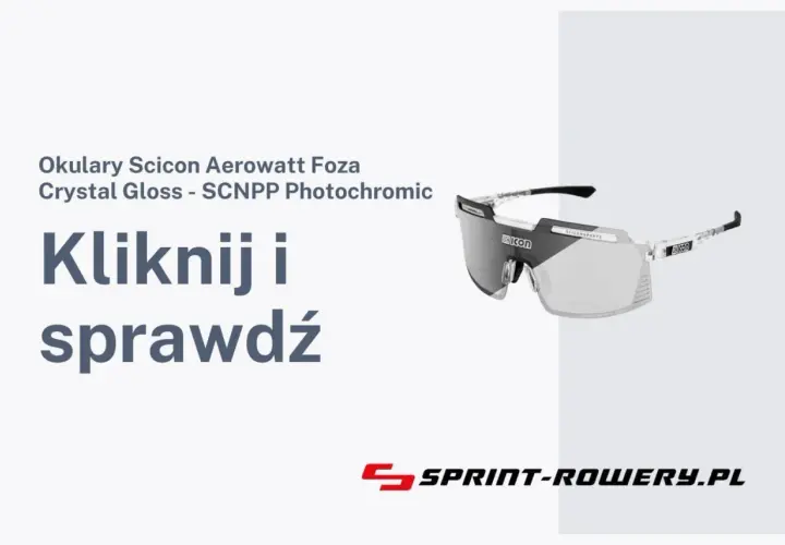 Okulary fotochromowe Scicon Aerowatt Foza Crystal Gloss na białym tle.