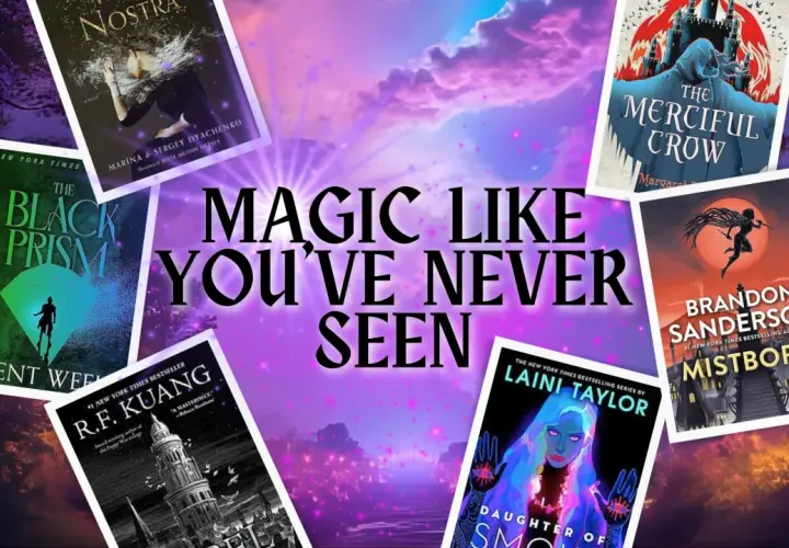 Odkryj najlepsze książki fantasy z rozbudowanym systemem magii ranking 2026! Okładki "Mistborn", "The Black Prism" i innych.