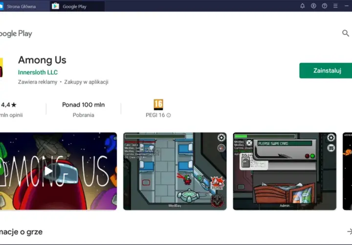 Among Us za darmo w Google Play. Gra z ponad 100 mln pobrań, idealna na wspólne zabawy.
