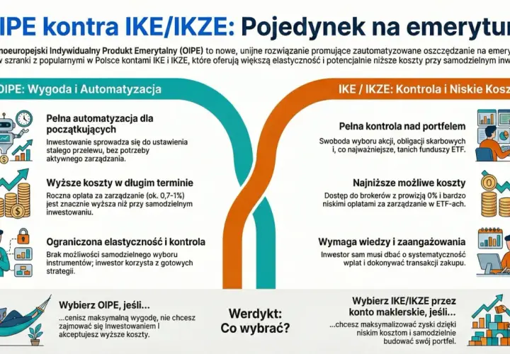 OIPE vs IKE/IKZE: porównanie dla emerytury. Wybierz OIPE dla wygody i automatyzacji, czy IKE/IKZE dla kontroli i niskich kosztów? Warto?