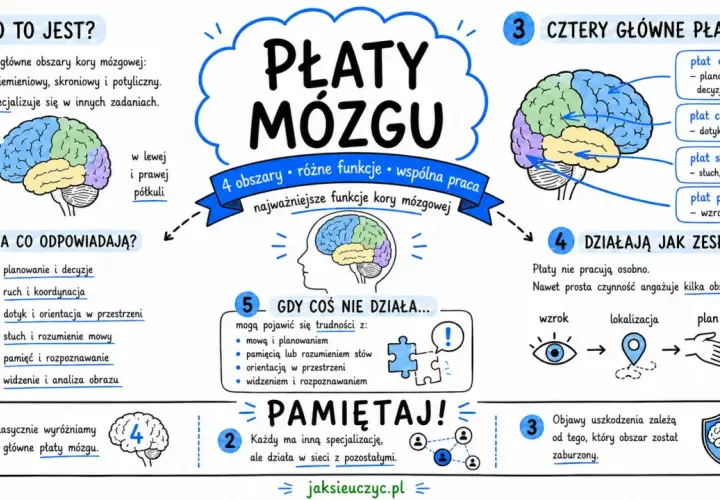 Jak zacząć rozmowę zamiast "co tam"? Dowiedz się, jak działają płaty mózgu, ich funkcje i jak współpracują. Wiedza ta pomoże Ci lepiej zrozumieć siebie i innych.