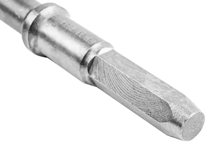 Metalowy uchwyt wiertarski hex z widocznym logo producenta.
