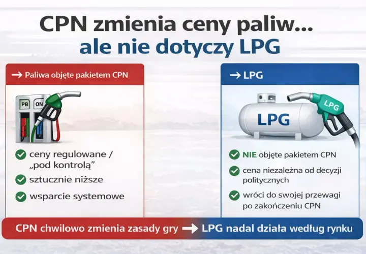 CPN zmienia ceny paliw, ale nie dotyczy LPG. Cena LPG pozostaje niezależna od decyzji politycznych.