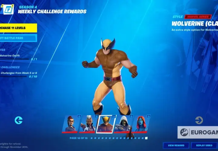 Wolverine (Classic) z Fortnite, dostępny po ukończeniu wyzwań.