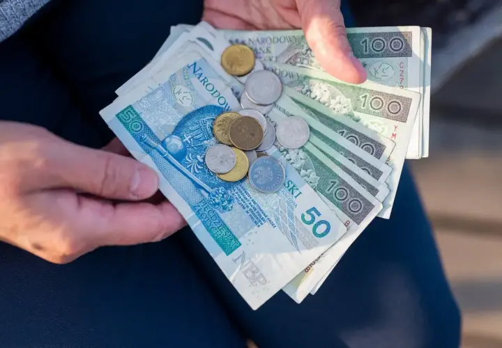Ręce trzymają polskie banknoty i monety. Ile razy można dać darowiznę dziecku? Zależy od kwoty!