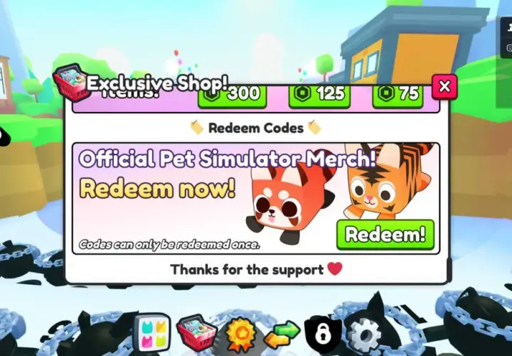 Kody do Pet Simulator 99: Zdobądź oficjalne gadżety Pet Simulator! Kliknij "Redeem" i wpisz kody, by otrzymać nagrody.
