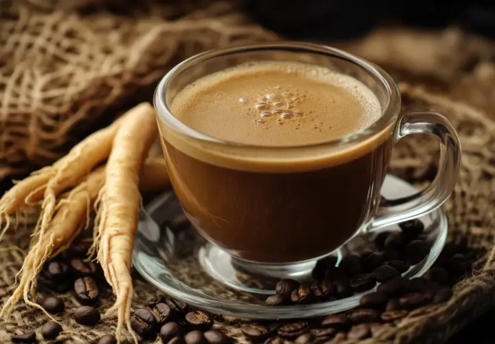 Caffè con ginseng, una bevanda energizzante che rivela cosa contiene il ginseng per un boost naturale.