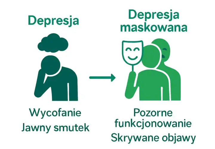 Depresja lękowa: od jawnego smutku i wycofania do pozornego funkcjonowania i ukrytych objawów za maską.