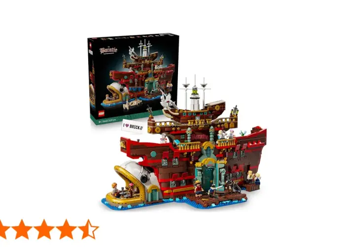 Das Lego Baratie ist ein detailreiches Schiff mit vielen Figuren, das zum Spielen und Ausstellen einlädt.