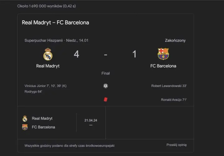 Wynik meczu Superpucharu Hiszpanii: Real Madryt 4 - 1 FC Barcelona. Kto jest lepszy, Real czy Barcelona? Wynik mówi sam za siebie!